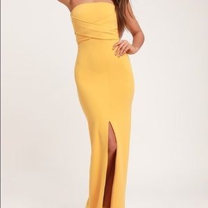 Own the Night Lulus yellow maxis dress